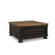 preview thumbnail 2 of 14, Valebeck Black/Brown Casual Square Lift Top Cocktail Table - 36" W x 36" D x 18" H