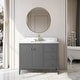 preview thumbnail 63 of 128, Vanity Art 42" Single Sink Bathroom Vanity Cabinet with Engineered Marble Countertop 42"/Golden Brushed Handle - Linear Cashmere Gray