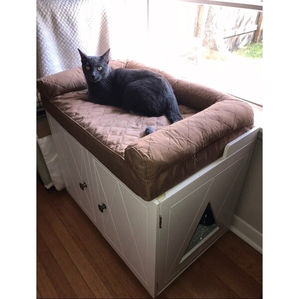 Top Product Reviews For Furhaven White Bench Hidden Kitty Litter