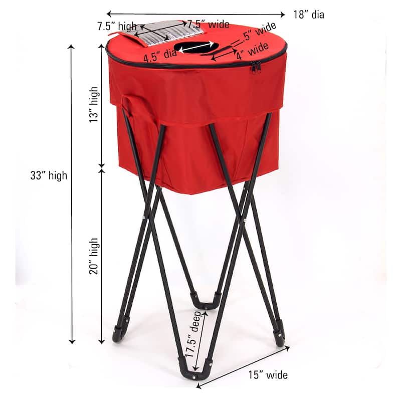 Household Essentials Thermal Standing Cooler with Travel Bag - 18.1"L x 18.1"W x 33.1"H