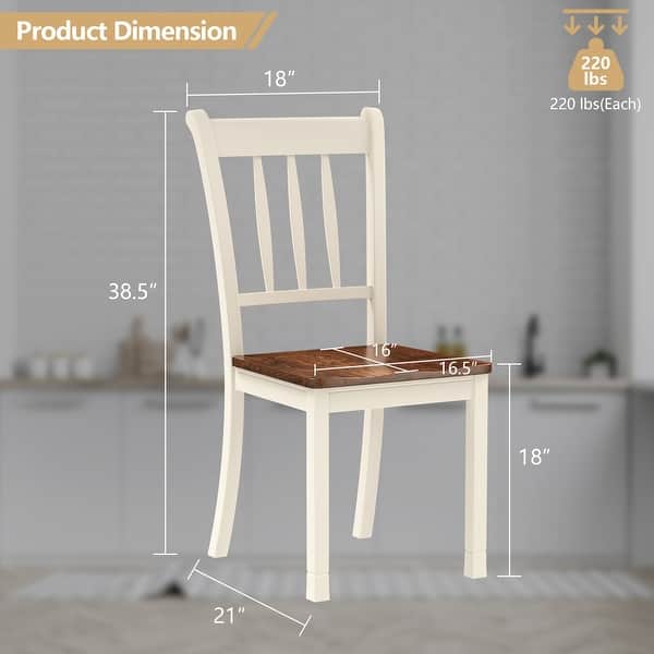 Gymax 4PCS Wooden Dining Side Chair High Back Armless Home Furniture - See Details