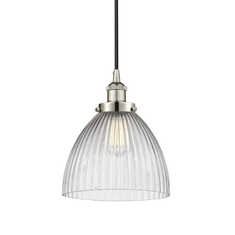 Innovations Lighting 616-1PH-12-10 Seneca Falls Pendant Seneca Falls - Polished Nickel / Clear Halophane