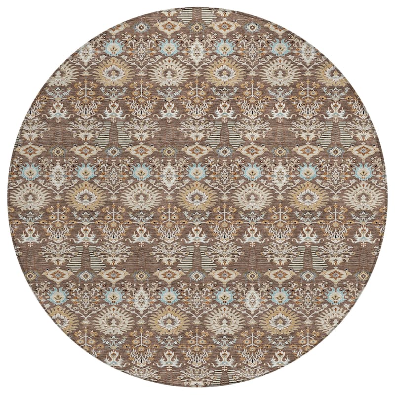 Machine Washable Indoor/ Outdoor Traditional Xander Chantille Rug