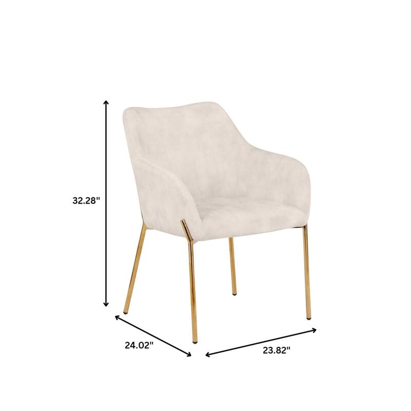 Zaire Upholstered Dining Chair in Velvet/Leather/Boucle with Gold Chrome Iron