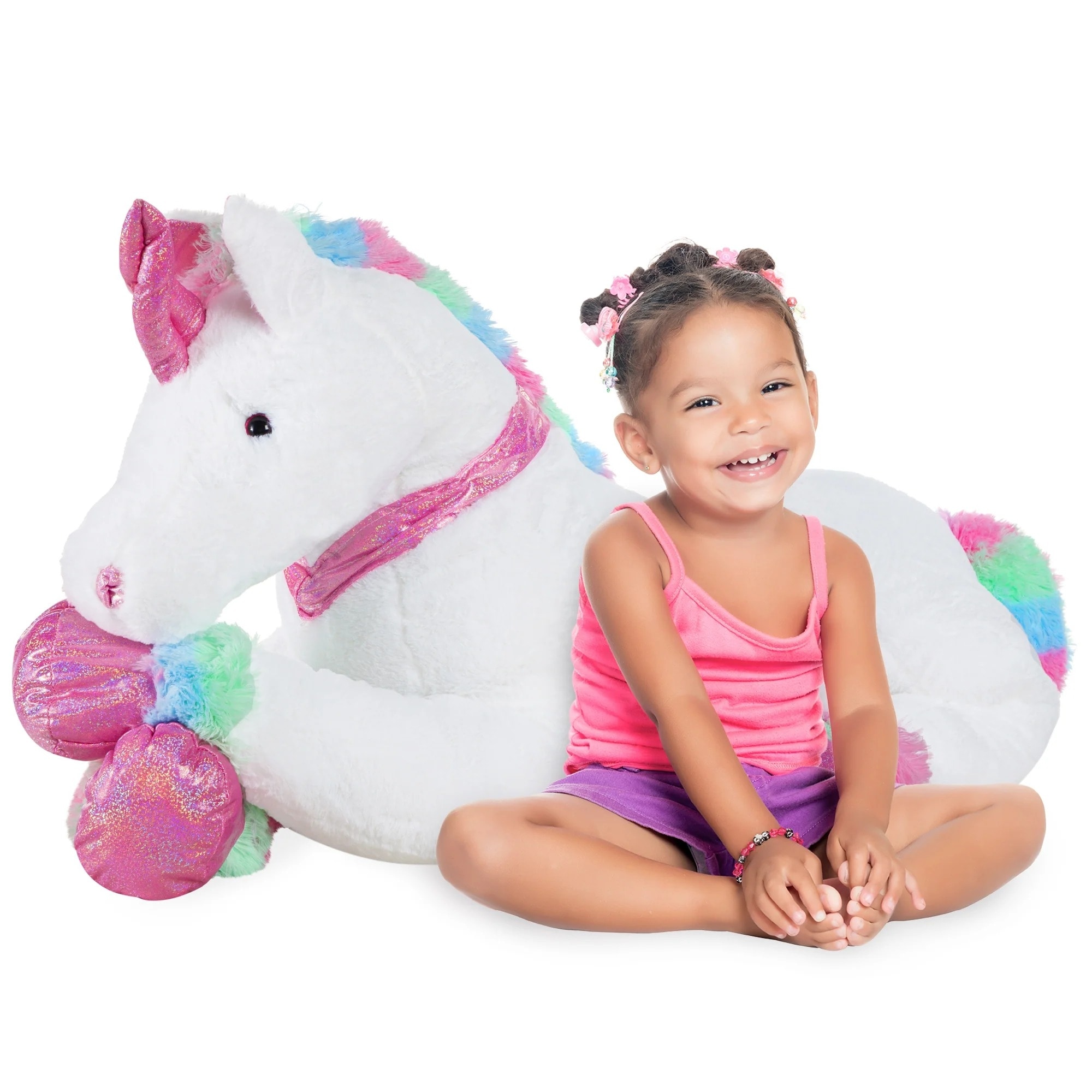 Kids Extra Large Life Size Plush Rainbow Unicorn Stuffed Animal Bed Bath Beyond 39673794