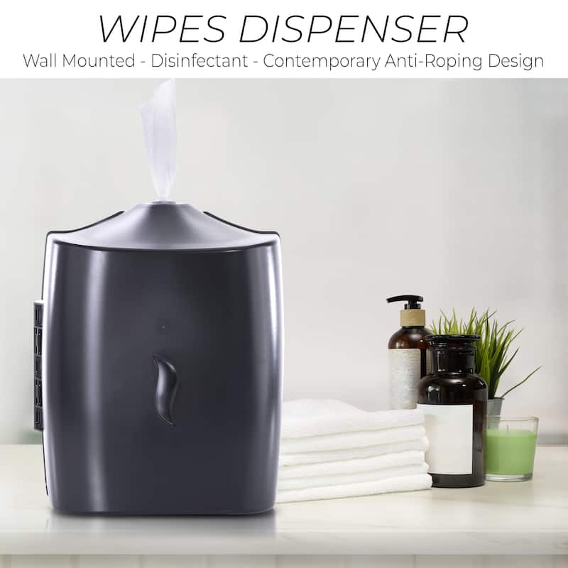 Wipes Dispenser - Wall Mounted - Contemporary Anti-Roping Design - N/A