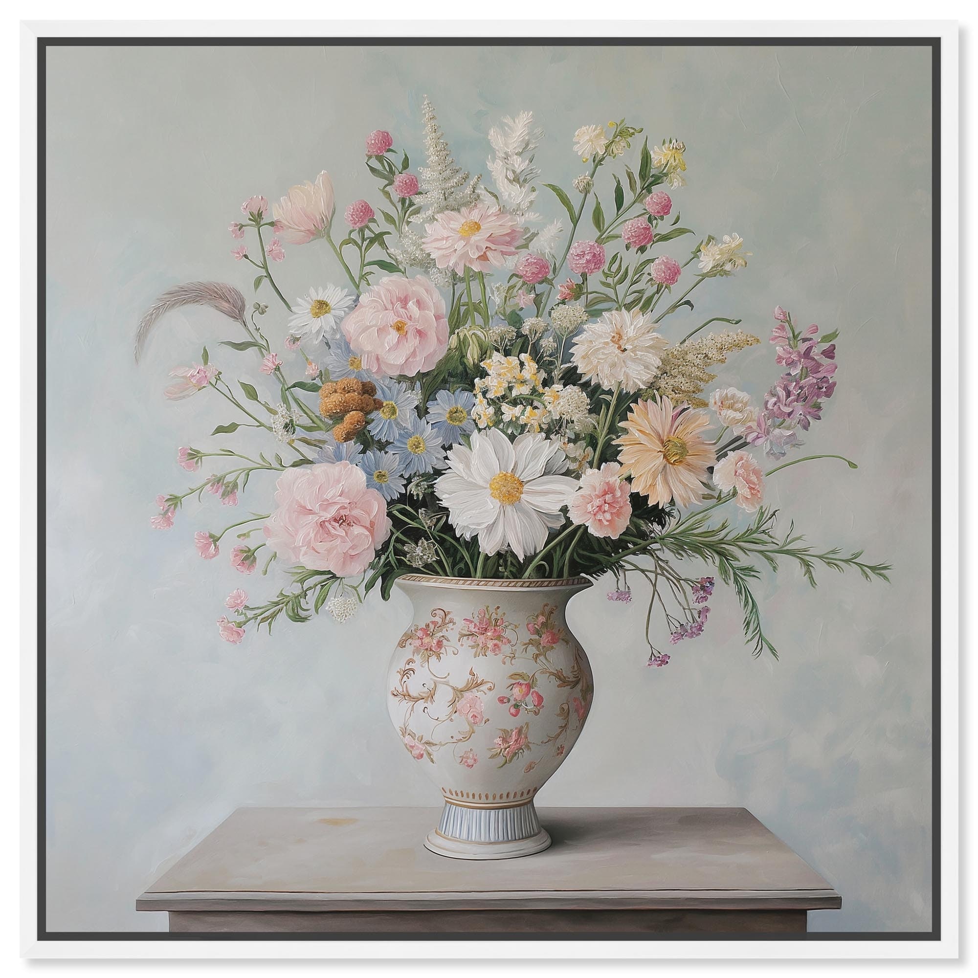 Nature's Symphony Pot Canvas Farmhouse Floral Art by Art Remedy