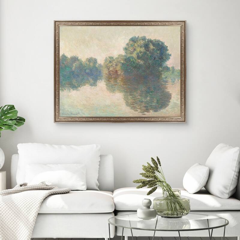 Masterpiece Art Gallery| The Seine at Giverny by Claude Monet - Framed Canvas Art Print