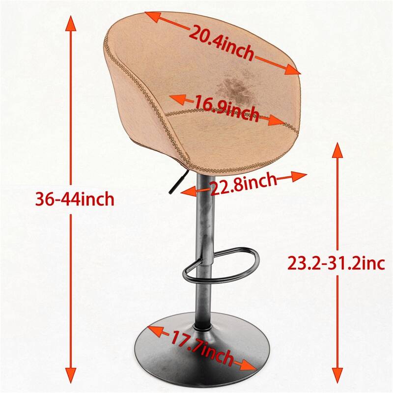 Adjustable Swivel Leather Upholstered Counter Height Bar Stool w/ Base
