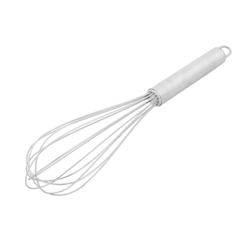 Houseware Kitchen Metal Milk Blender Egg Beater Whisk Silver Tone 26cm Long - Silver Tone