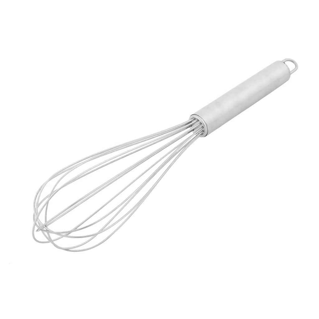 Houseware Kitchen Metal Milk Blender Egg Beater Whisk Silver Tone 26cm Long - Silver Tone