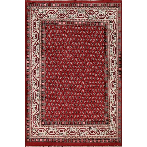 Red Traditional Botemir Oriental Area Rug Hand-knotted Wool Carpet - 5'7" x 7'8"