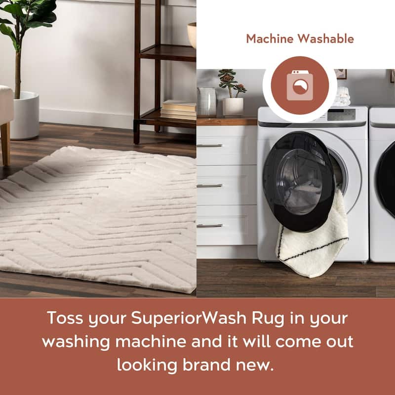 Nuloom Indie SuperiorWash Modern Maze Faux Rabbit Machine Washable Area Rug