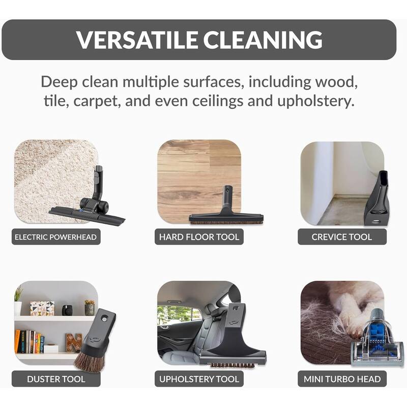 Prolux RS4 Lightweight Bagless Canister Vacuum with Dual HEPA Filtration Premium Button Lock Tools and Automatic Cord Rewind
