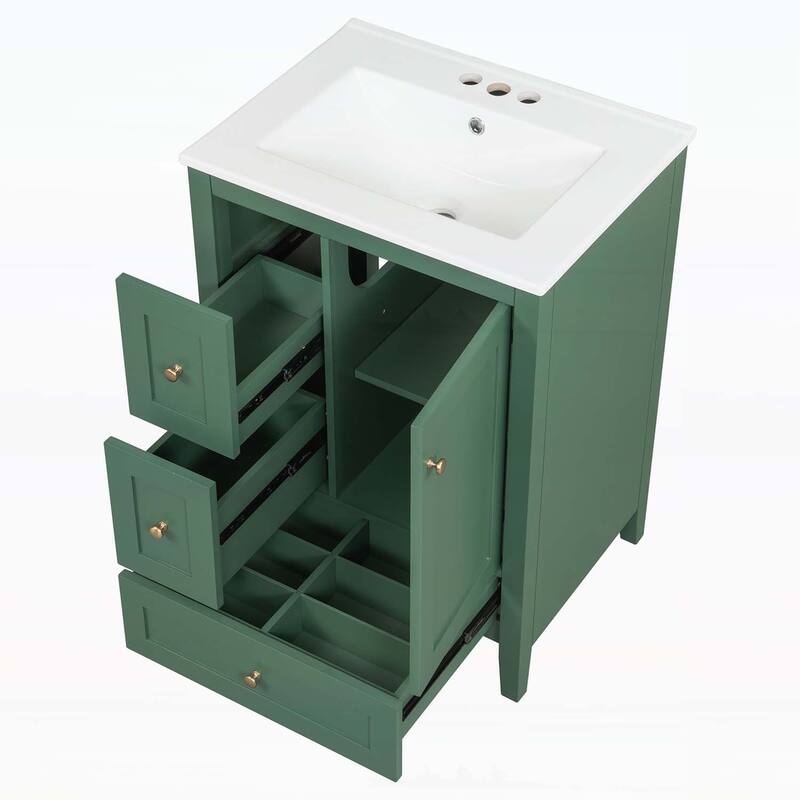 Freestanding Vanity Set with Storage,Adjustable Shelf