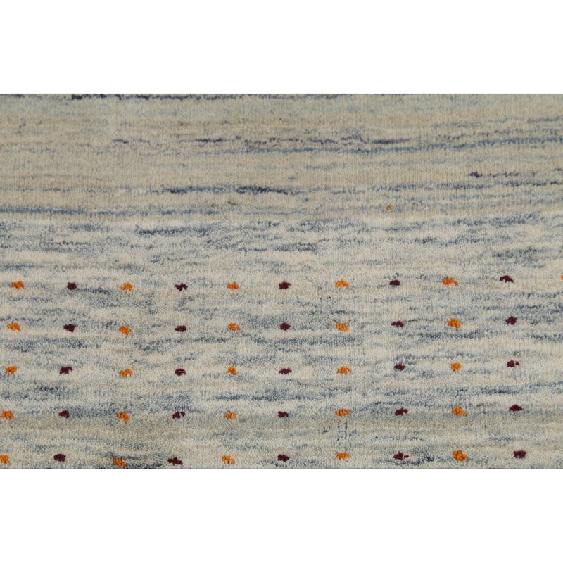 Striped Gabbeh Oriental Area Rug Handmade Wool Carpet - 6'10"x 9'9"