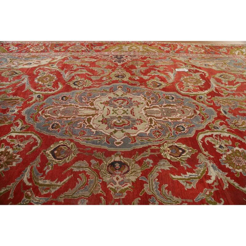 Hand Knotted Oriental 100% Wool Carpet Traditional Floral Red Sultanabad Area Rug - 16' 10'' X 12' 5''