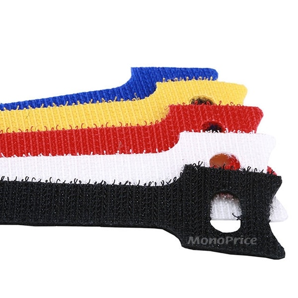 Monoprice Hook And Loop Fastening Cable Ties 6 PCS//Pack 6 in 6 Colors