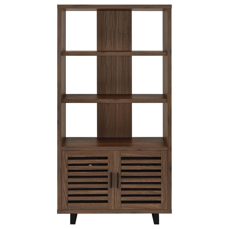Maddox 71-Inch 3-Shelf Cabinet Bookcase Walnut