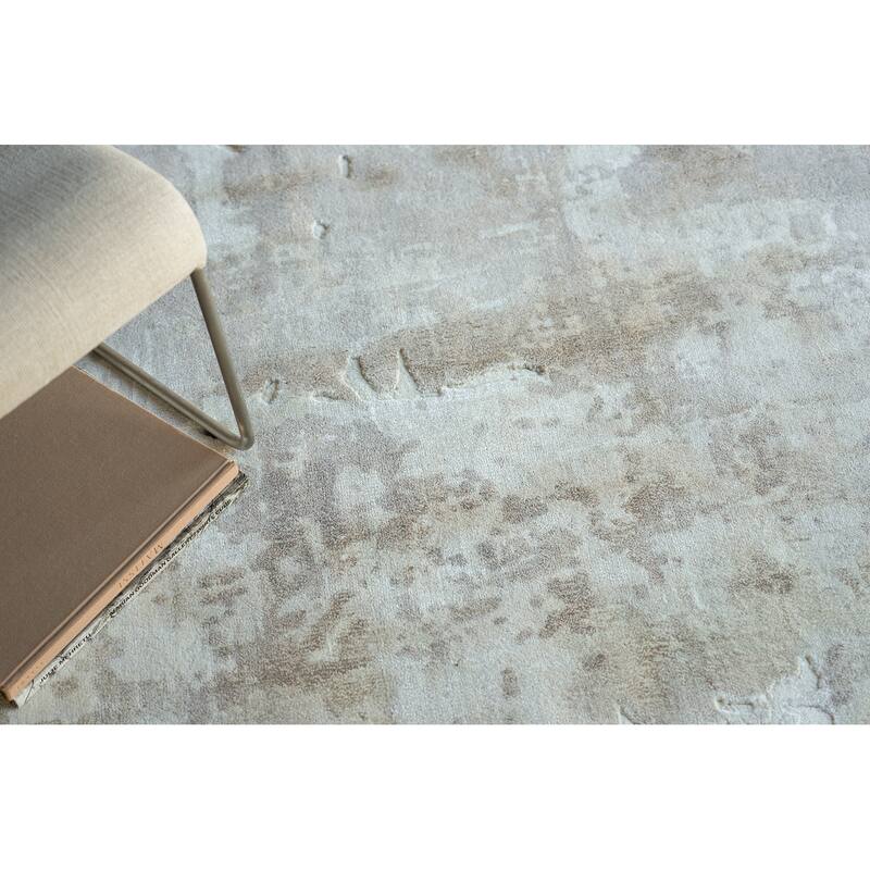 Papyrus Beige Wool/Bamboo Silk handloomed Area Rug