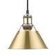 preview thumbnail 1 of 0, Yep by Golden Lighting Orwell 1-light 8in Pendant in Aged Brass and Brushed Champagne Brass shade - Gold