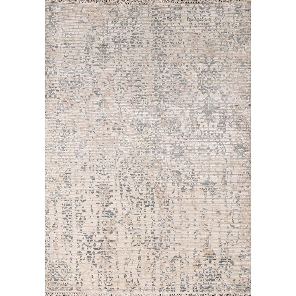 All-Over Abstract Oriental Accent Rug Handmade Wool Carpet - 3'11"x 5'8"