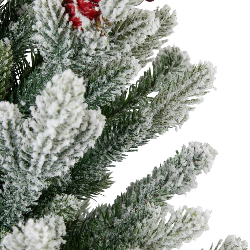 Real Touch™️ Potted Flocked Mini Fir Pine Artificial Christmas Tree - 25" - Unlit - 2 Foot