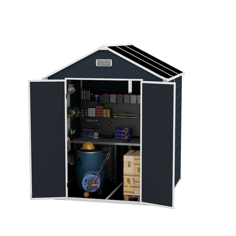 6*6ft resin storage shed, high quality pp material with Lockable Door,strong structure, waterproof