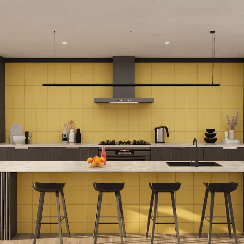 Merola Tile Monocolor Special Limon 7-7/8" x 7-7/8" Ceramic Floor and Wall Tile - Case (25 Tiles)