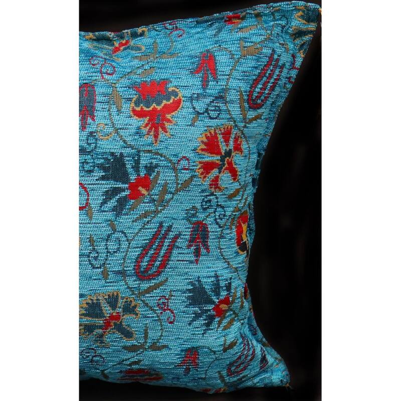 Carnation Fern Chenille Turkish Decorative Pillow