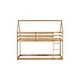 preview thumbnail 9 of 48, Twin over Twin Rubber Wood Floor Bunk Bed, with ladder,Guardrails,House-Shaped-Bunk Bed