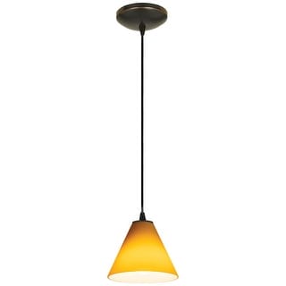 Access Lighting Martini - Glass Pendant - Cord - Oil Rubbed Bronze Finish - Amber Glass Shade