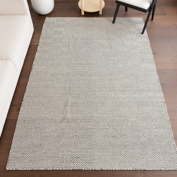 slide 2 of 63, Nuloom Ago Geometric Wool Area Rug 4' x 6' - Ivory