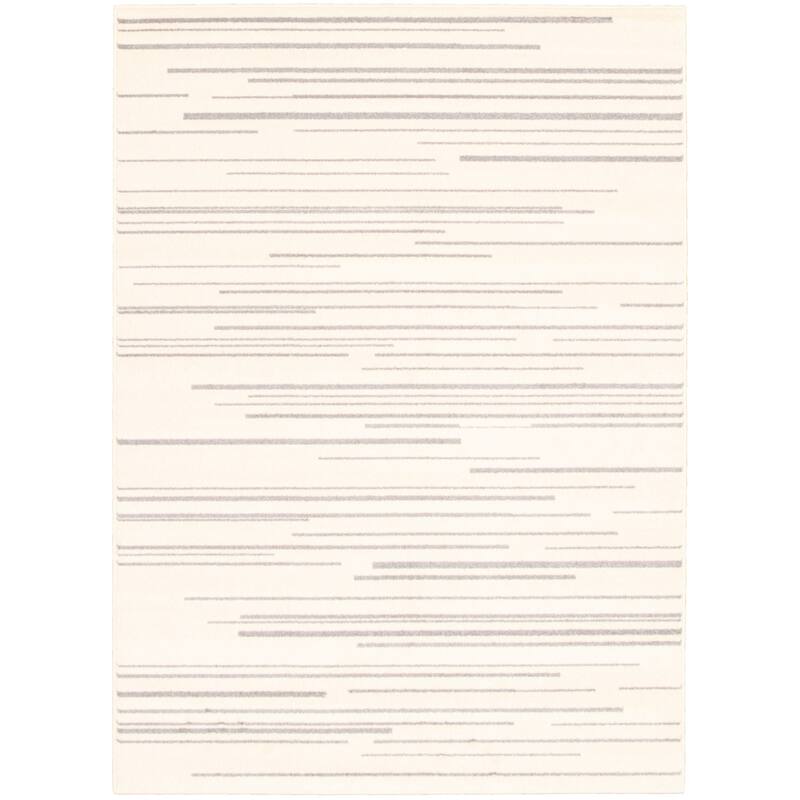 ECARPETGALLERY Fika Transitional Rug - 3'11" x 5'7" - Cream/ Silver