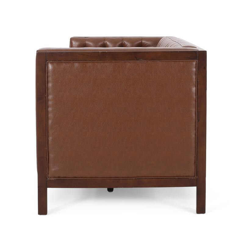 Roomfitters Chesterfield 3-Seater Sofa, Tufted Faux Leather Couch for Living Room