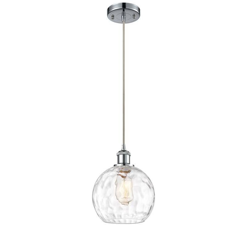 Innovations Lighting Ballston Athens Water Glass 1 Light 8" Cord Hung Mini Pendant - Polished Chrome