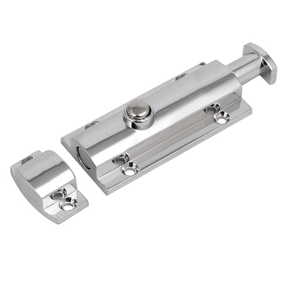 slide 2 of 4, 3-inch Length Spring Loaded Security Door Lock Latch Barrel Bolt Hasp Stapler