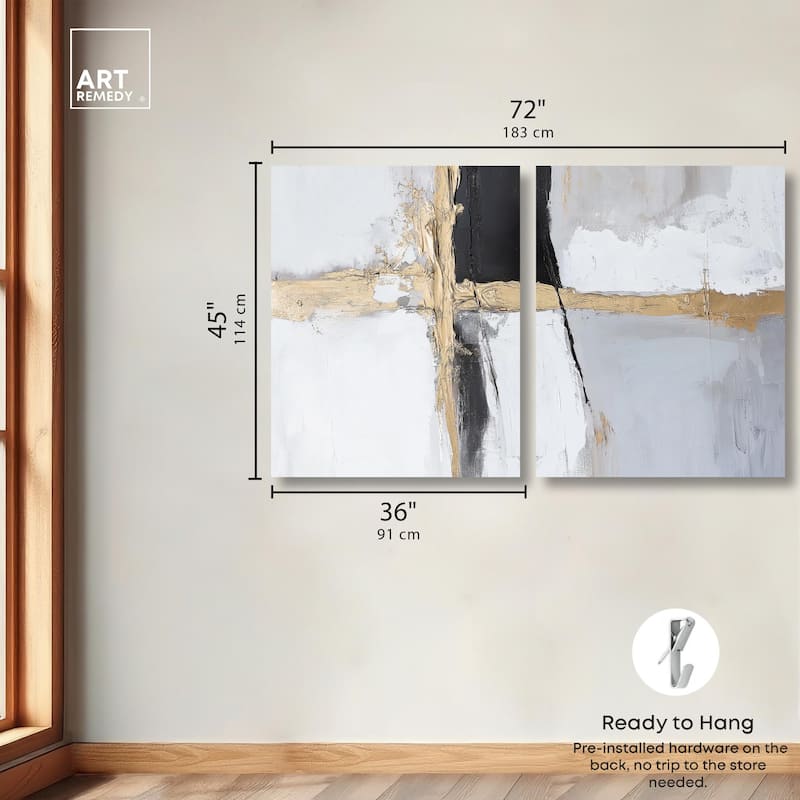 Cracks of Creation IV Canvas Set of 2 by Art Remedy, Gallery Wrapped