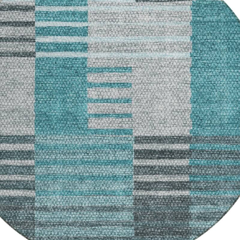 HomeRoots Striped Transitional Rectangle Outdoor Rug