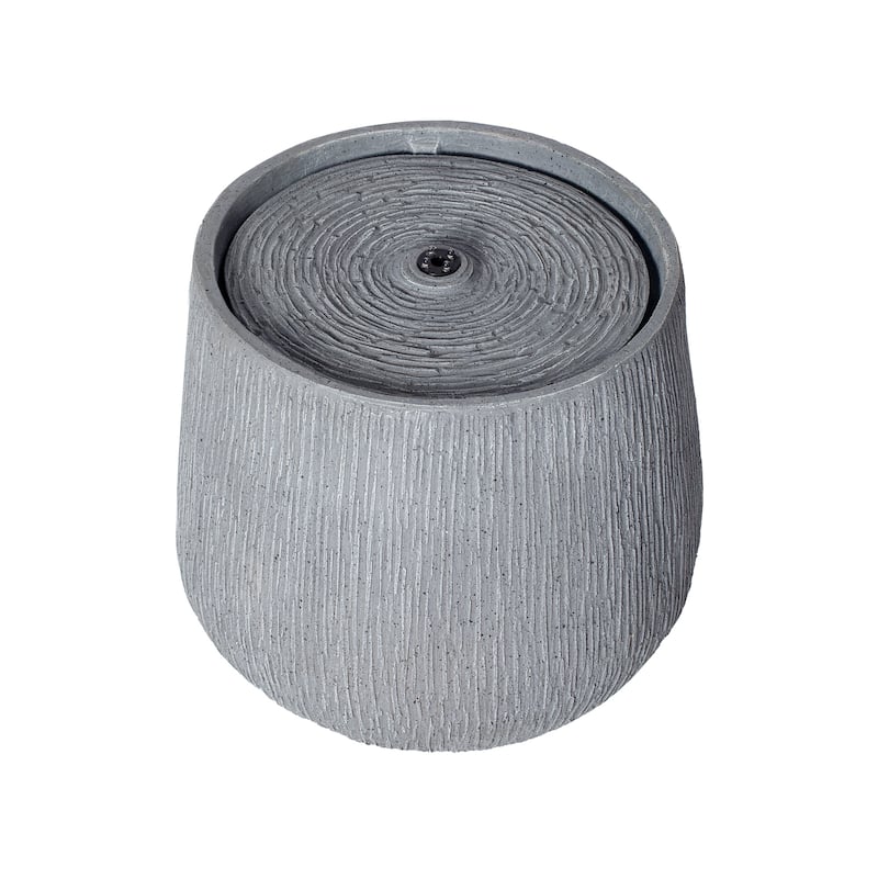 Christopher Knight Home - Modern 12.99"H Polyresin Outdoor Bowl Water Fountain with LED Light