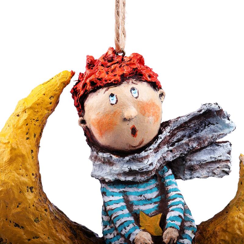 Novica Handmade The Dreamy Boy Papier Mache Ornament