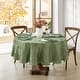 preview thumbnail 21 of 24, Elegant Woven Leaves Jacquard Damask Tablecloth 70" Round - Olive