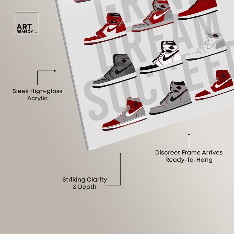 Ambition Grind Sneakers Acrylic by Art Remedy, Ready to Hang