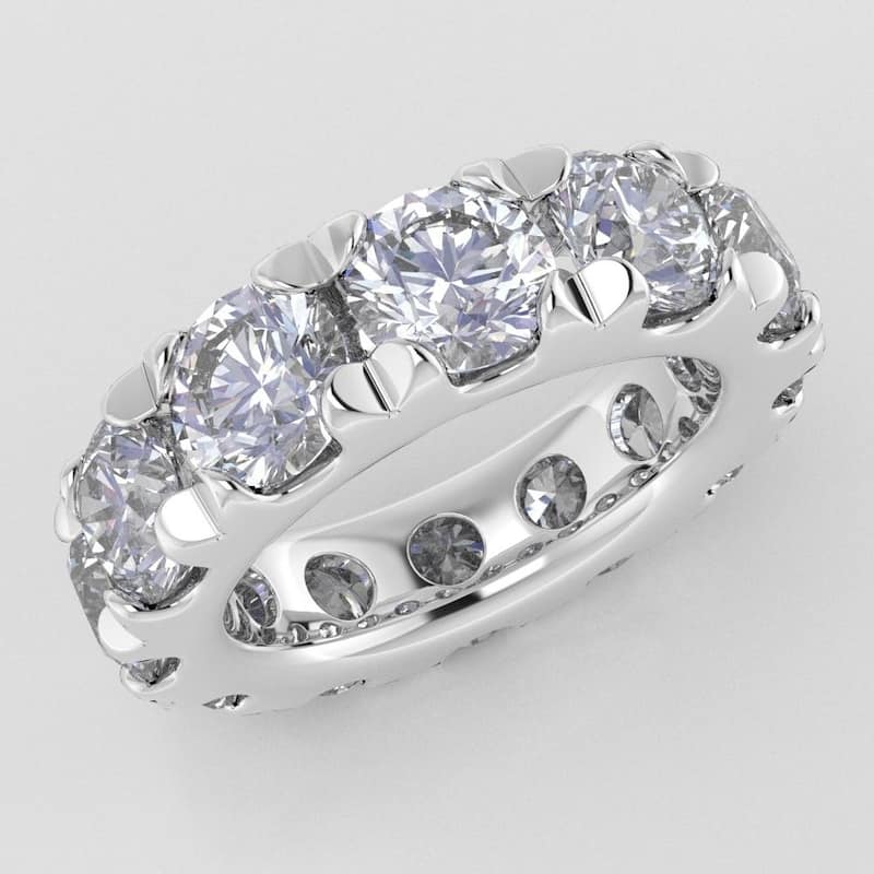 10 1/2 Carat (ctw) Natural Diamond Eternity ring in White Gold