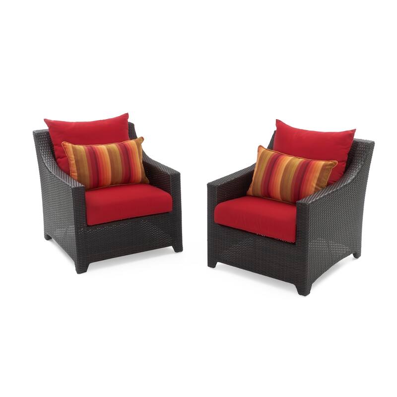 Deco 9 Piece Sunbrella Outdoor Patio Sectional & Club Set