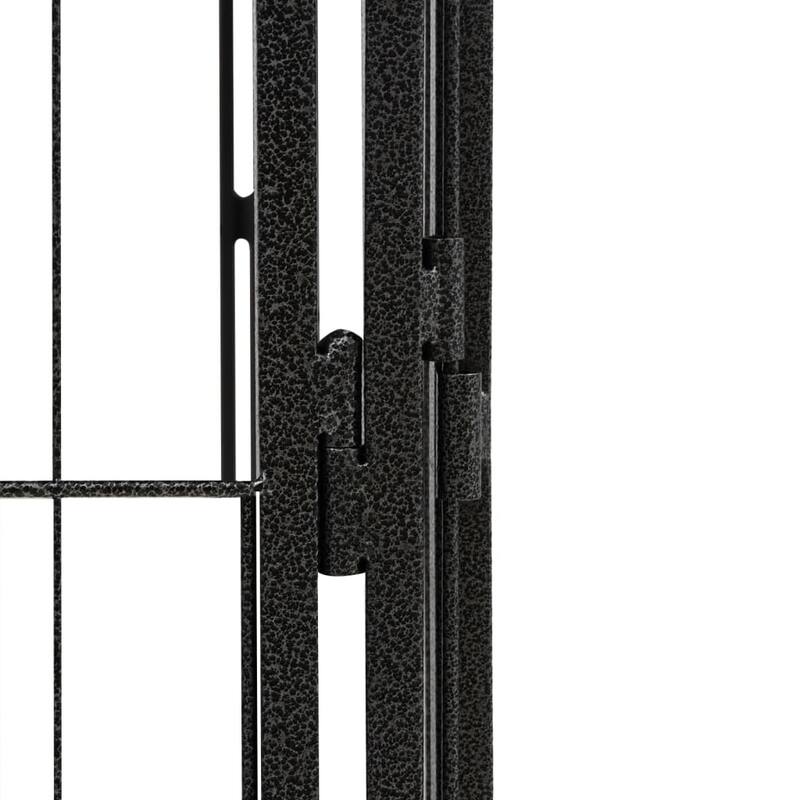 vidaXL Dog Playpen Kennel Dog Cage Puppy Pet Exercise Wire Fence Steel Black