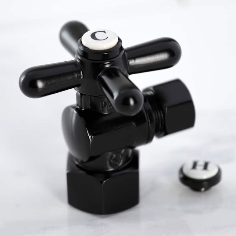 Kingston Brass Vintage Quarter Turn Valve (1/2-Inch FIP X 3/8-Inch O.D. Compression)