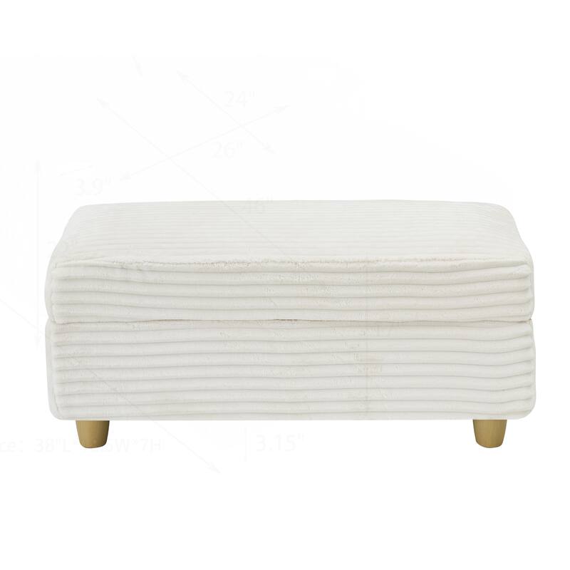 Comfortable Corduroy Sofa with Multiple Pillows and Storage Options