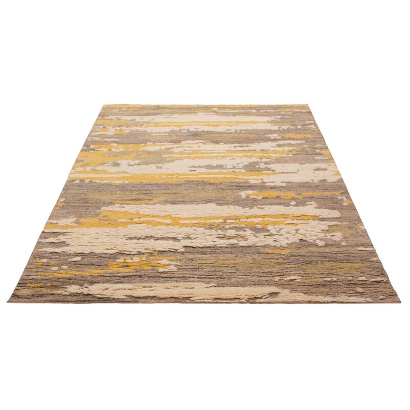 ECARPETGALLERY Hand-knotted Tangier Taupe Wool Rug - 7'11 x 10'0