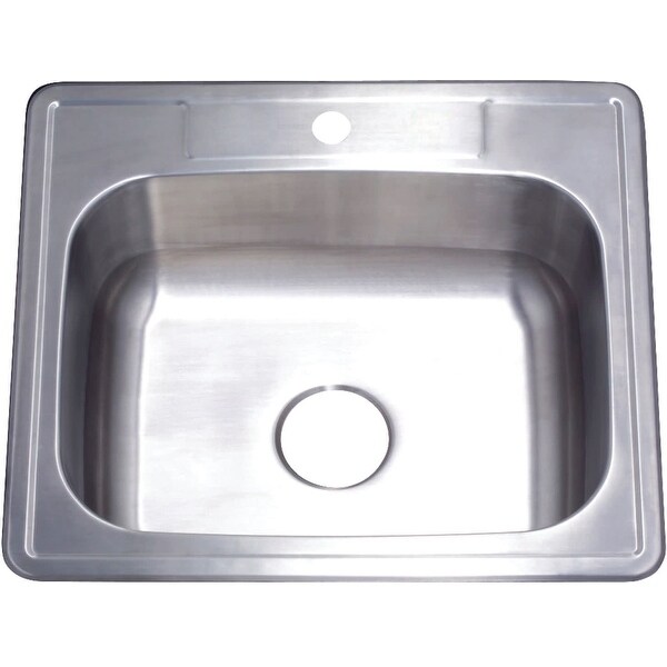 Kingston Brass GKTS252291 Studio 25" Drop In Single Basin Stainless Steel Kitchen Sink - Brushed Nickel